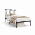 Letto singolo con struttura in acciaio nero 90 x 190 cm