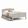 Letto matrimoniale con cassetti grigio in legno massello di pino 160 x 200 cm