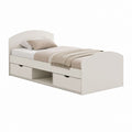 Letto singolo contenitore bianco in pannelli MDF 90 x 200 cm con 2 cassetti