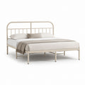 Letto matrimoniale con struttura in acciaio beige 160 x 200 cm