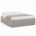 Letto contenitore matrimoniale grigio rovere in pannello truciolare 160 x 200 cm con 3 cassetti
